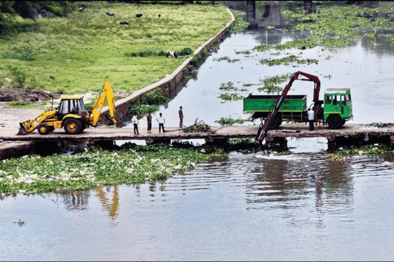 वारजे परिसरात मुठा नदीपात्रात